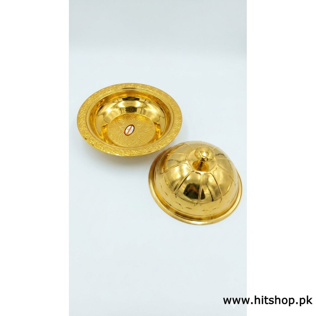 Stainless Steel Dome Platter Golden Mandi Dish